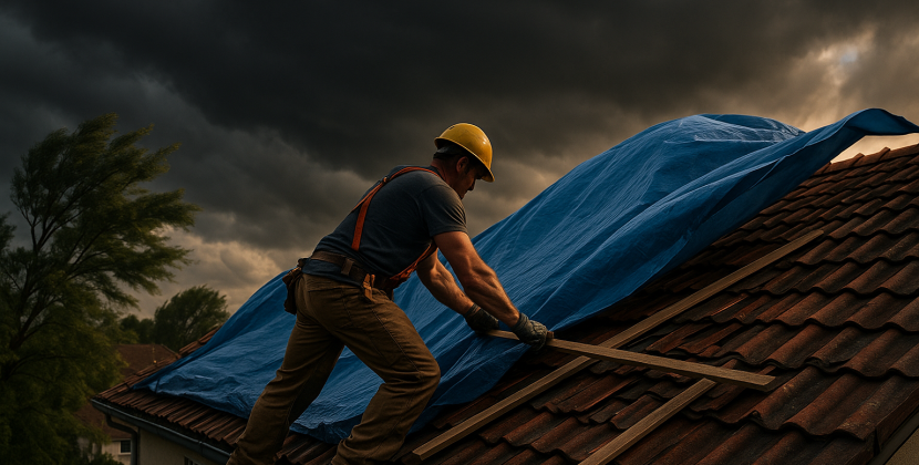 Faut-il bâcher ma toiture en cas de tempête annoncée ?